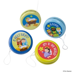 Christmas Nativity Metal YoYos-8Pk